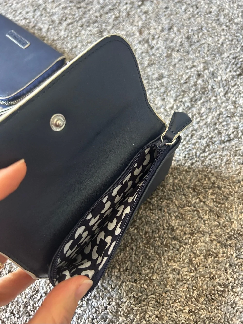 Vera Bradley Navy Leather-Look Wristlet and Zip Wallet Set